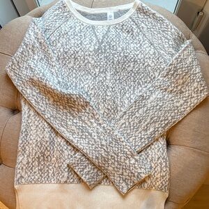 Athleta Cream and Gray Women's Sweater